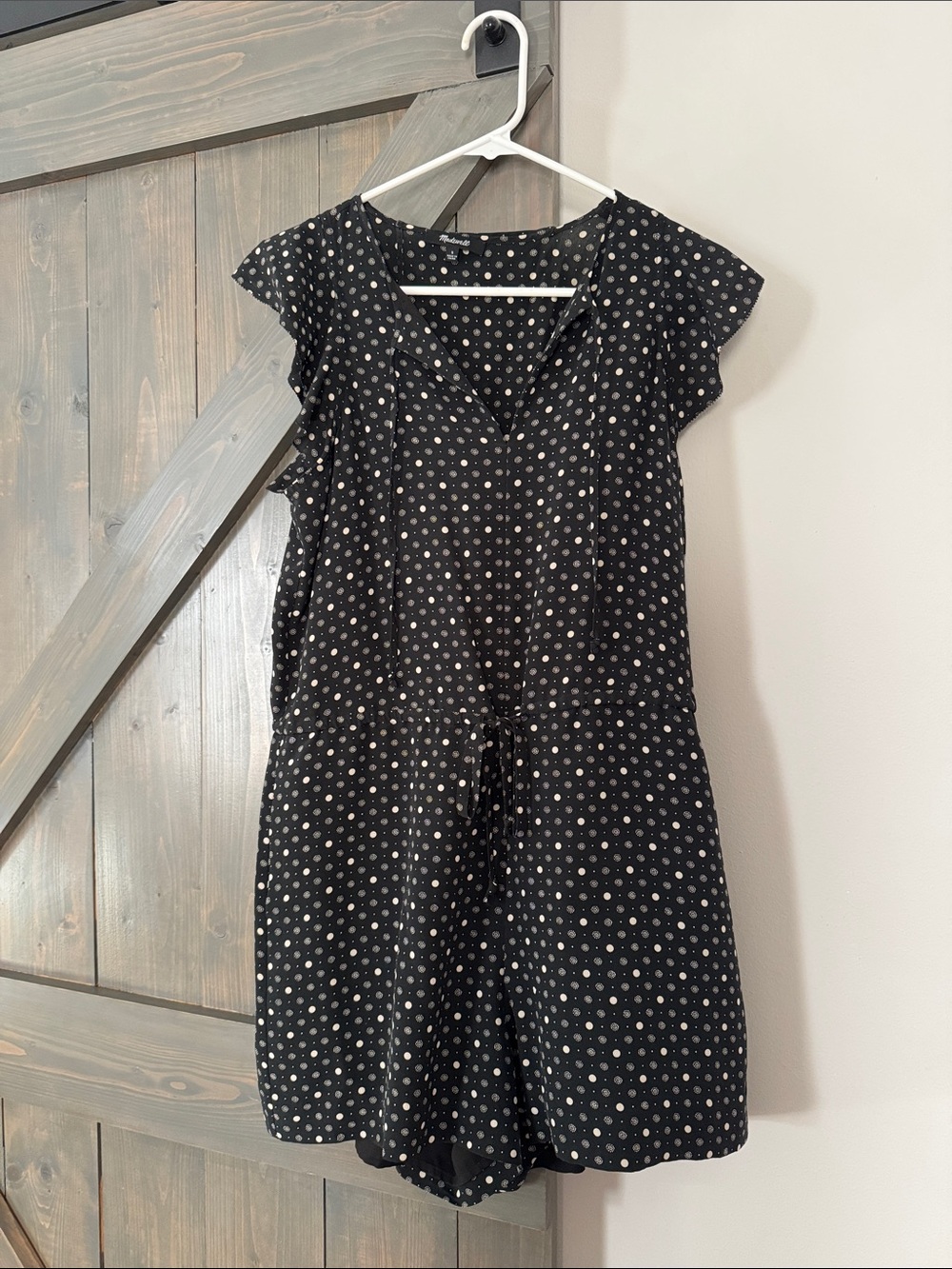 Madewell Black Polka Dot  Romper